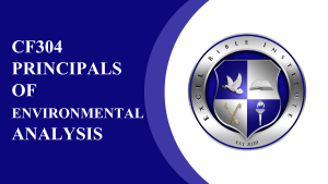 CF304 – Principals of Environmental Analysis